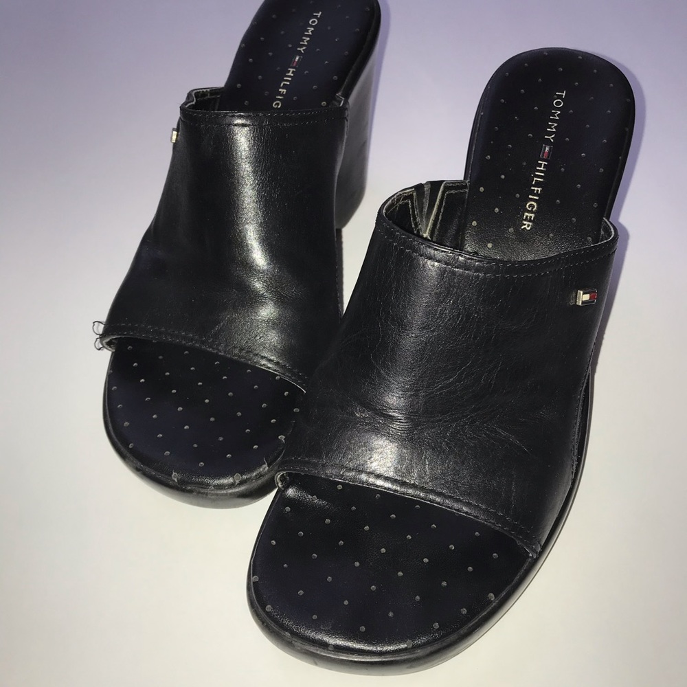 vintage chunky black tommy sandals